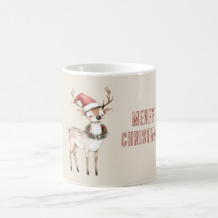 Weihnachtsmann-Mütze Hirsch Kaffeetasse