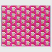 Weihnachtsmann-Mütze mit individuellem Gesichtsfot Geschenkpapier (Flach)