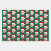 Weihnachtsmann-Mütze mit individuellem Gesichtsfot Geschenkpapier Set (Vorderseite 3)