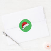 Weihnachtsmann-Mütze Runder Aufkleber (Umschlag)