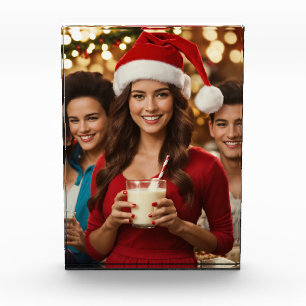 Weihnachtsmann Mützen Mädchen und Junge Foto Block