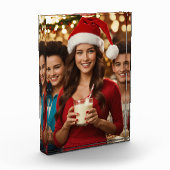Weihnachtsmann Mützen Mädchen und Junge Foto Block (Links)