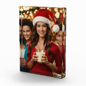 Weihnachtsmann Mützen Mädchen und Junge Foto Block (Rechts)