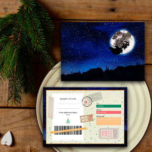 Weihnachtsmann Nacht Himmel Weihnachtsticket Gesch