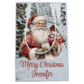 Weihnachtsmann Name Winter Schnee Weihnachtszeit S Mittlere Geschenktüte (Vorderseite)
