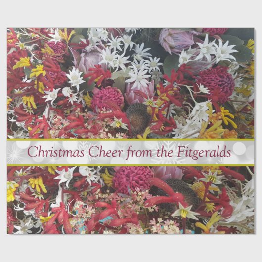 Weihnachtsmann-Native Mit Monogramm Geschenkpapier (Flach)