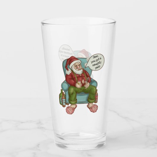 Weihnachtsmann - Naughty Pass Personalize Name Wei Glas (Vorderseite)