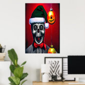 Weihnachtsmann neuer Helfer | AI Art Poster (Heimbüro)