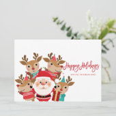 Weihnachtsmann, Niedliche Hirsche, glückliche Feri (Stehend Vorderseite)