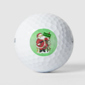 Weihnachtsmann-Niedliche Tiere frohe Weihnachten Golfball (Vorderseite)