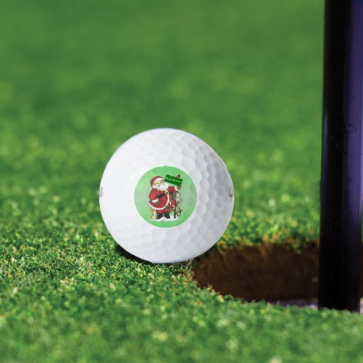 Weihnachtsmann-Niedliche Tiere frohe Weihnachten Golfball