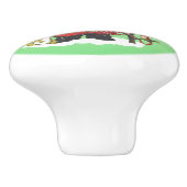 Weihnachtsmann-Niedliche Tiere frohe Weihnachten Keramikknauf (Seitenansicht)