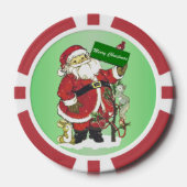 Weihnachtsmann-Niedliche Tiere frohe Weihnachten Pokerchips (Vorderseite)