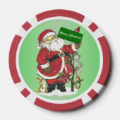 Weihnachtsmann-Niedliche Tiere frohe Weihnachten Pokerchips (Rückseite)