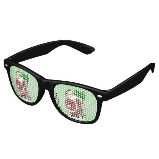 Weihnachtsmann-Niedliche Tiere frohe Weihnachten Sonnenbrille (Schrägansicht)
