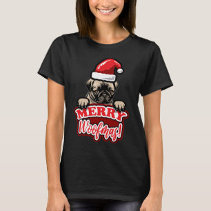 Weihnachtsmann Niedlicher Mops Klassischer T - Shi T-Shirt