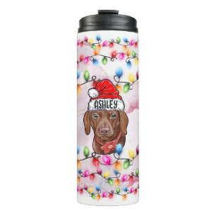 Weihnachtsmann Nikolaus Dachshund Hundekopf Thermosbecher