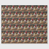 Weihnachtsmann nimmt einen Keks Geschenkpapier (Flach)