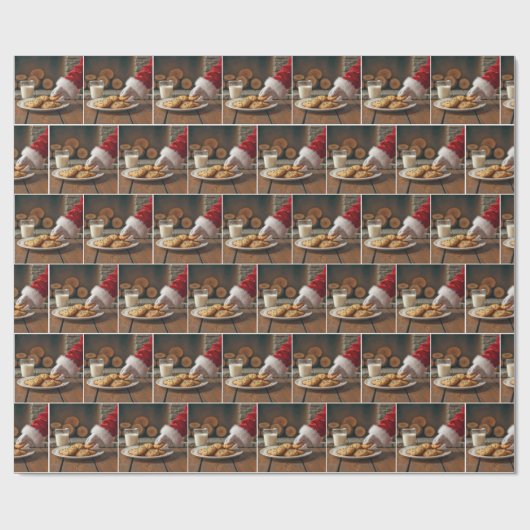 Weihnachtsmann nimmt einen Keks Geschenkpapier (Flach)