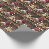 Weihnachtsmann nimmt einen Keks Geschenkpapier (Ecke)