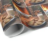 Weihnachtsmann nimmt einen Keks Geschenkpapier (Rolleneckpunkt)