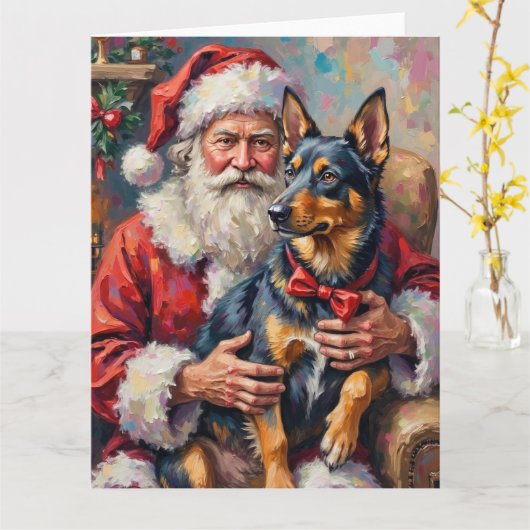 Weihnachtsmann Norwegischer Lundehund Weihnachts K Karte (Gelbe Blume)