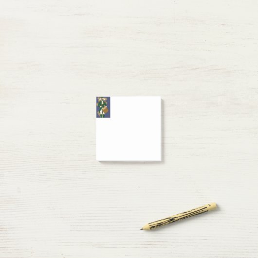 Weihnachtsmann Nussknacker Dunkelblau Post-it Klebezettel (Auf Schreibtisch)