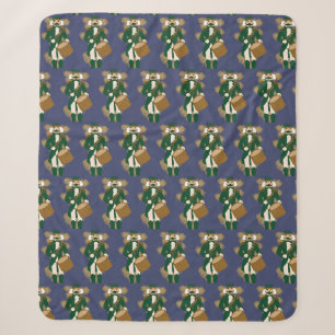 Weihnachtsmann Nussknacker Dunkelblau Sherpadecke