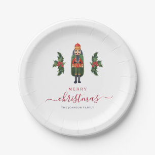 Weihnachtsmann Nussknacker Frohe Weihnachten Pappteller