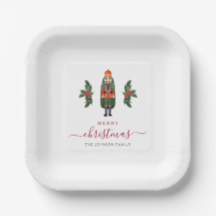 Weihnachtsmann Nussknacker Frohe Weihnachten Pappteller