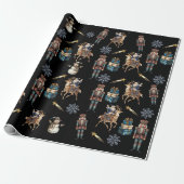 Weihnachtsmann Nussknacker Sternschnuppe festlich Geschenkpapier (Ungerollt)