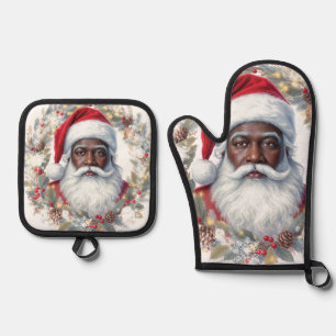 Weihnachtsmann ofenhandschuh & Topflappen-Set