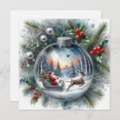 Weihnachtsmann-Ornament Flaches Weihnachtsgrußkart Feiertagskarte (Vorne/Hinten)