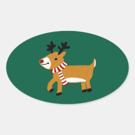 Weihnachtsmann Ovaler Aufkleber