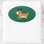 Weihnachtsmann Ovaler Aufkleber (Tasche)