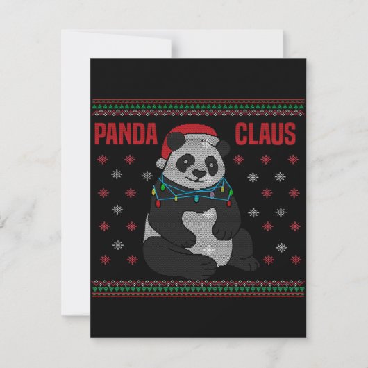 Weihnachtsmann Pand| Schönes Panda-Design Einladung (Vorderseite)