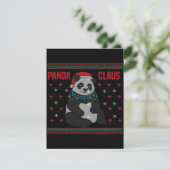 Weihnachtsmann Pand| Schönes Panda-Design Einladung (Stehend Vorderseite)