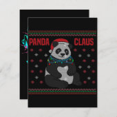 Weihnachtsmann Pand| Schönes Panda-Design Einladung (Vorne/Hinten)