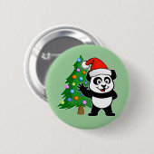Weihnachtsmann-Panda Button (Vorne & Hinten)