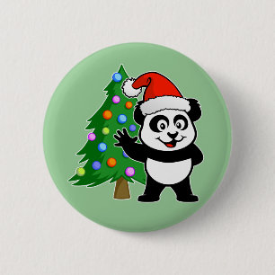 Weihnachtsmann-Panda Button