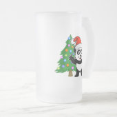 Weihnachtsmann Panda Mattglas Bierglas (VorderseiteRechts)