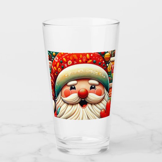 Weihnachtsmann Papai Noel Baba Saint Nicholas Kris Glas (Vorderseite)