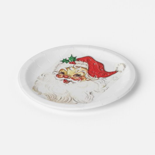 Weihnachtsmann Pappteller (Schrägansicht)