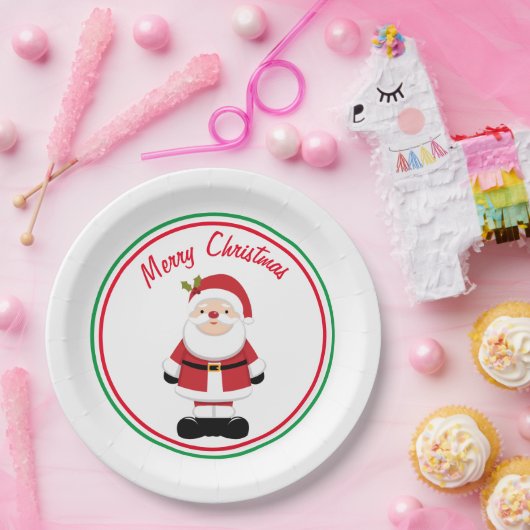 Weihnachtsmann Pappteller (Party)