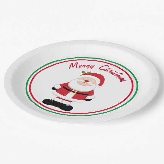 Weihnachtsmann Pappteller (Schrägansicht)