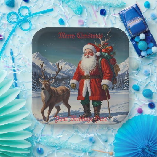 Weihnachtsmann Pappteller (Party)