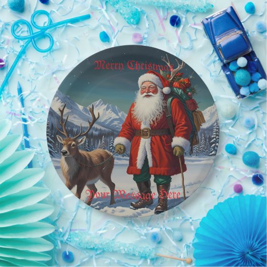 Weihnachtsmann Pappteller (Party)