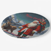 Weihnachtsmann Pappteller (Schrägansicht)