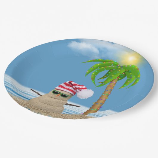 Weihnachtsmann Pappteller (Schrägansicht)