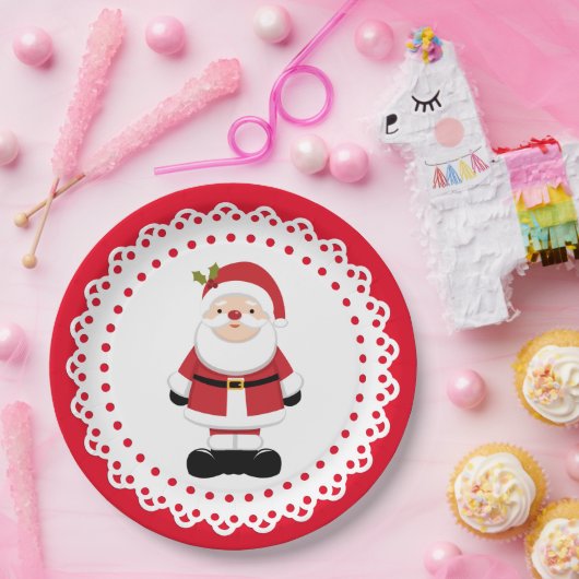 Weihnachtsmann Pappteller (Party)